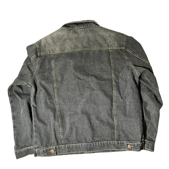 Men's Dark Blue Jean Wash Denim Casual Button Down Jacket - Picture 5 of 7